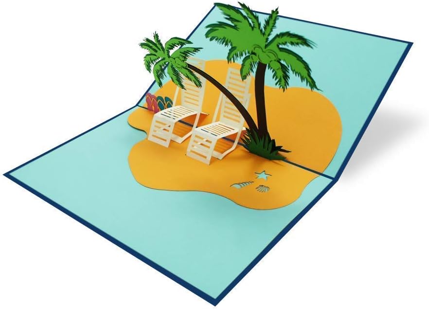 Sweetpopup® 3D Beach Pop-Up Card, Ideal for Birthdays Summer Holidays, Vacations, Honeymoons - Image 3