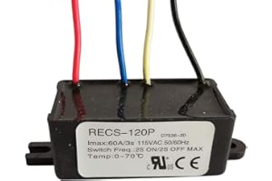 DINGTAIMEI RECS- Intelligent Electronic Centrifugal Switch Oil Pump Motor Capacitor Starter for Air Compressor Woodworking Machinery 115VAC 220VAC 30A 60A 120A (RECS-120P (60A-115V)) BLACK Medium