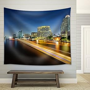 Bangkok Cityscape, Thailand - Fabric Wall Tapestry Home Decor - 51x60 inches