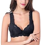 Intimate Portal Women Danielle Wire Free Pocketed Bra Wireless Comfort with Pockets Black 36C