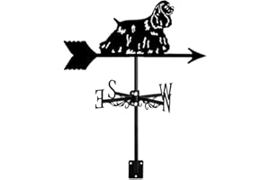 ANCNA-U Garden Weather Vane wind vane Animal Dog Puppy Shape Weathercock Decorative Yard Wind Direction Indicator for Decor Roof Outdoor Courtyard Decoration,Cocker Spaniel