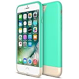 iPhone 7 Case, Maxboost [Vibrance Series] Protective Slider Style Cases for Apple iPhone 7 2016 SOFT-Interior Scratch Protection Finished Hard Cover - Turquoise/Champagne Gold