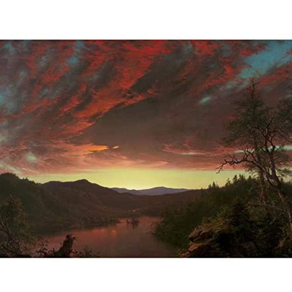 Artery8 Church Twilight In The Wilderness Art Print Canvas Premium Wall Decor Poster Mural