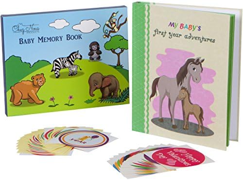 Baby First Five Years Memory Book With 26 Unique Baby Memory Stickers (Yellow-green)