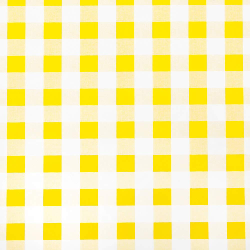 Yellow Wipe Clean PVC Vinyl and Oilcloth Table Cloth - From 100cm up to 240cm 6 Seater Table size. (Yellow and White Gingham PVC Vinyl Wipe Clean Tablecloth, 140cm x 200cm (55" x 79") Rectangle)
