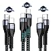 USB C to C Cable, AOJI[10ft+6.6ft+3.3ft] 3A Type C Double Ended Fast Charging Cord,Nylon Braided Power Charger for Samsung Galaxy Note 10 S11 11 Plus,Google Pixel 4 2 3 XL,Nintendo Switch,iPad Pro2018