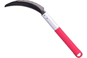 EcoDigiLife Scythe Tool,Clearing Sickle,Weed Removal&Grass Clearing,Magnetic Long Handle,Durable SK5 Steel Blade,Compact&Portable Gardening&Farming,Soft Rubber Handle