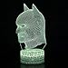 LED Superhero 3D Optical Illusion Smart 7 Colors Night Light Table Lamp with USB Power Cable (Batman)