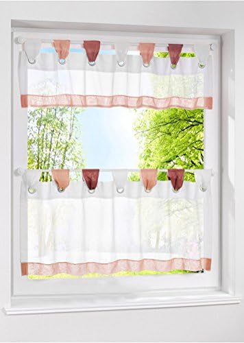 LivebyCare 1pcs Window Curtain Tier and Valance Tab Top Semi Sheer Window Treatment Voile Drape Drapery Panels for Home Decor Decorative