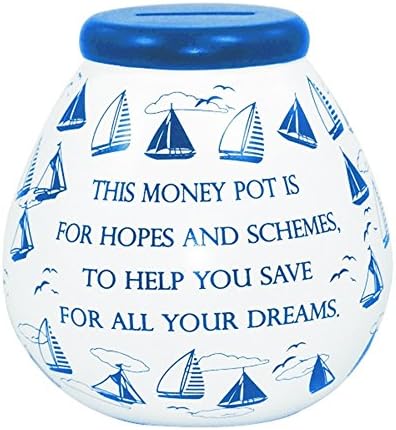 Pot Of Dreams Nautical Ceramic Money Pot (One Size) (White/Blue)