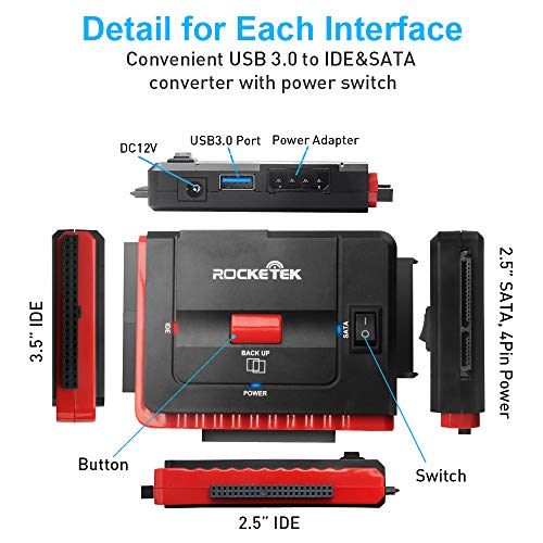IDE/SATA to USB 3.0 Adapter External Hard Drive Enclosure Kit for