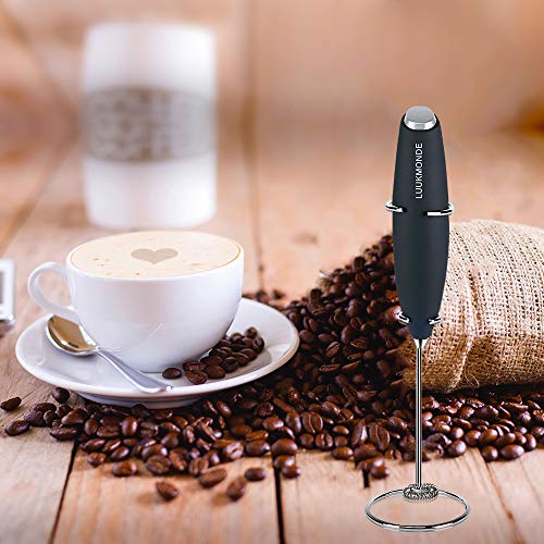 Handheld Milk Frother – Nespresso Electric Milk Frother Steamer – Automatic Powerful Dual Speed Motor Mixer – Comfortable & User-Friendly - Ideal for Coffee, Latte, Cappuccino, Hot Chocolate(Black) - Thumbnail 3