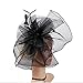 Mwfus Women Girls Mesh Feather Fascinator Wedding Cocktail Tea Party Headband Hairband