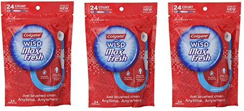 Colgate Max Fresh Wisp Disposable Travel Toothbrush, Peppermint, FwyWzE 72 Count