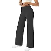 FireSwan Wide Leg Yoga Pants Women Stretch Dress Lounge Pants with Pockets High Waisted Loose Casual Trousers