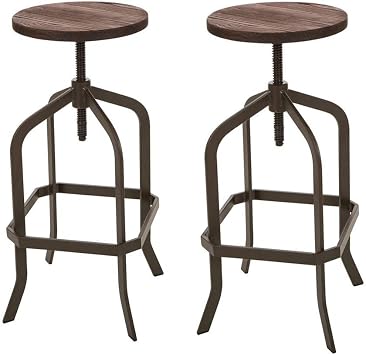 rustic metal stool