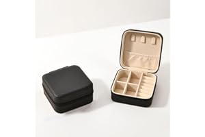 Portable Mini Jewelry Organizer Box Blue Black Pink 3 Colors Travel Friendly Compact Storage Case