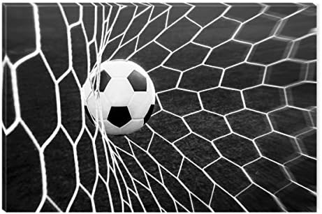 Inspirational Art Black and White Soccer Ball Canvas Wall Art Abstract Picture Eco Light Framed Ready to Hang Artwork for Home Decoration