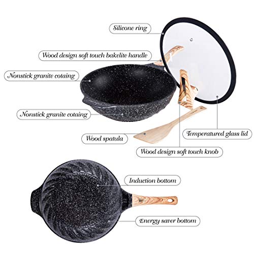 Chinese Wok Nonstick Diecasting Aluminum Dishwasher Safe Scratch