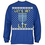 Menorah Get Lit Ugly Hanukkah Sweater Mens Sweatshirt