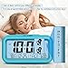 Peakeep Digital Alarm Clock with 2 Alarms for Weekday Mode, Indoor Temperature, Smart Sensor Night Light, Battery Operated Only (Blue)