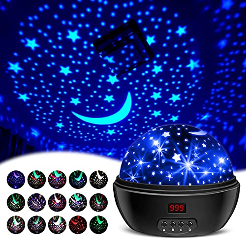 Kids Star Projector Night Lights with Timer Baby Moon Star Lamp 360