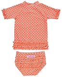 RuffleButts Baby/Toddler Girls Rash Guard 2-Piece