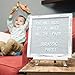 Modernivity Grey Felt Letter Board 10 x 10 | +1,188 Multicolored Letters and Emojis, Stand, Wall Mount, Clippers, and 3 Storage Bags | Rustic Wooden Framed Changeable Word and Announcement Sign
