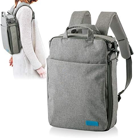Elecom BM-OF01GY Rucksack, Business Bag, 13.3 Inch PC Storage, A4 Compatible, 3 Way Backpack, Messenger Bag, Handbag, Gray
