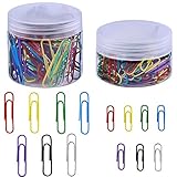 Supla 2 Box Colourful Paper Clips, Medium 1-1/8-Inch and Large 2-Inch Sizes, Assorted Colors,office settings, classrooms or home use