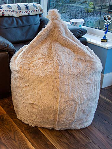 Patterned and Plain Arctic Fox Large Bean Bag Faux Fur Childrens Seat 70 x 65 cms