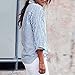 ZHU Womens Casual Blouse Striped Long Sleeve Ladies Lapel Top T shirt New