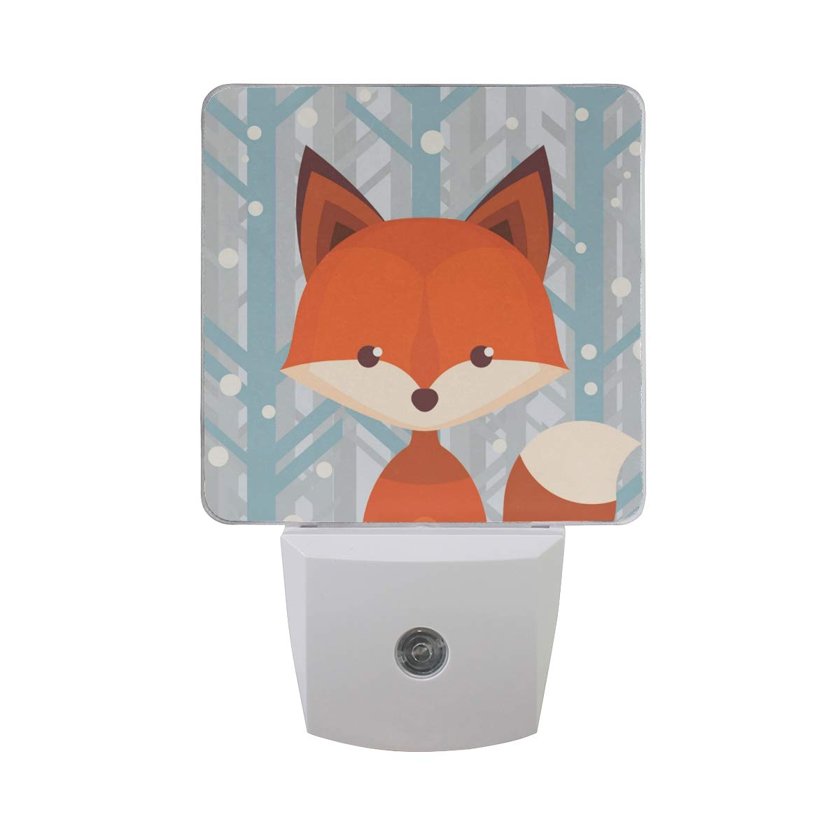 CiCily 2 Pack Plug in LED Night Light Plug-in, Ultra-Slim, and Cool-Touch Dusk to Dawn Sensor Night Lamp Brown Fox Kids Adults and Nursery Decor Night Light