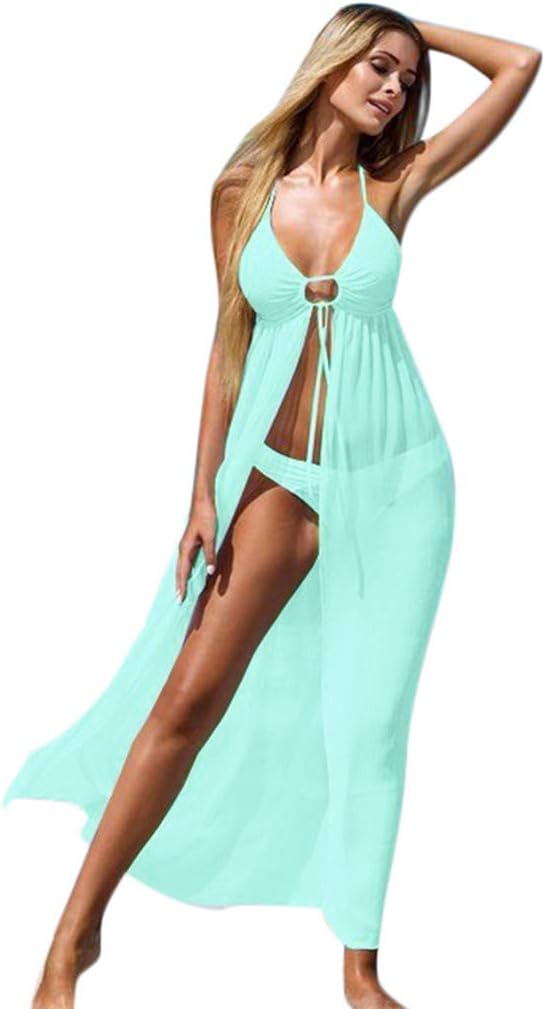 MA87 The Fashion Chiffon Sunscreen Beach Dress Summer (Mint Green)