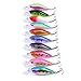 Aorace 10pcs/lot 7cm/8g Plastic Minnow Fishing Lures Bass Crankbait Kit Saltwater/Freshwater Fishing Topwater Popper Poper Lure Fishing Tackle Hooks Crankbait Hard Minnow Baits