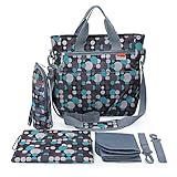 Diaper Bag - Shoulder and Stroller Diaper Bag, Waterproof, Blue Polka-dot