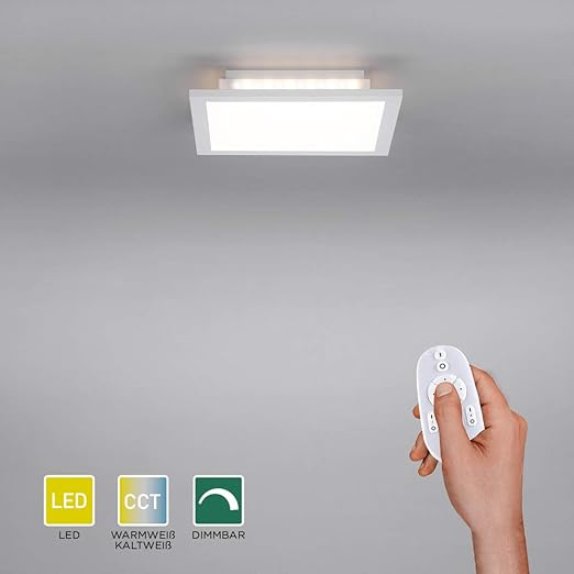Led Panel Flach 30x30 Dimmbare Decken Lampe Mit Indirekter Deckenbeleuchtung Farbtemperatur Mit Fernbedienung Einstellbar Warmweiss Kaltweiss Decken Leuchte Fur Wohnzimmer Kuche Und Bad Amazon De Beleuchtung