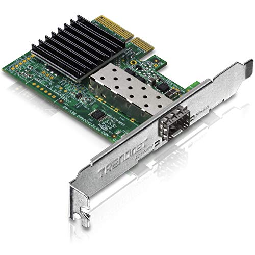 adaptador de red trendnet 10 gigabit pcie sfp +, teg-10gecsfp, convierte una ranura pcie en una ranura 10g sfp +, admite 802.1q, soportes estándar y de bajo perfil incluidos, compatible con windows y linux