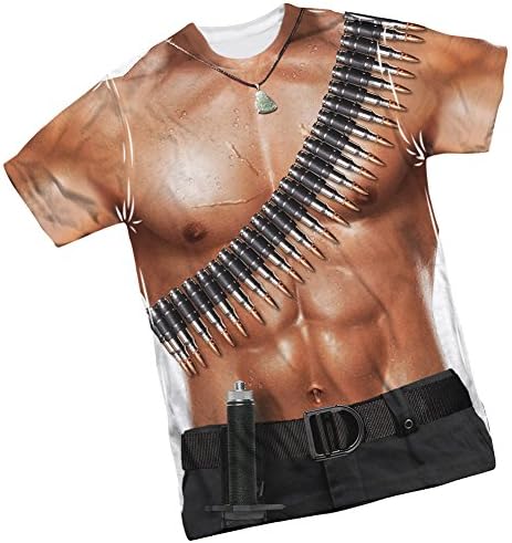 Rambo Costume -- Rambo Front/Back Print Sports Fabric T-Shirt, XX-Large