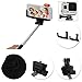 Selfie Stick -Professional 2-in-1 Bluetooth Wireless Extendable Self-Portrait Monopod with Adjustable Grip. Comes with Gopro and Camera Adapters, Perfect for GoPro 1,2 3,4