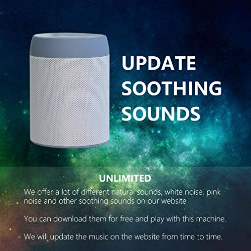 White Noise Machine 20 Non-Looping Soothing Natural Sounds and White Noise with High Quality Speaker & Memory Function for Sleeping Work Relaxed (Gray)