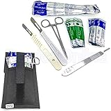 Dermaplaning Cleaning Kit - Disposable Scalpel Blades No. 22, 10 and 11 With Plastic, Metal Handle and Hemostat Blade Removal - Suitable for Dermaplaning and More - Sterile & Individually Foil Wrapped