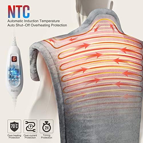 iTeknic Heating Pad for Back Pain Relief Extra Large [32"x25"] Auto