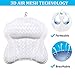 Idle Hippo Bath Pillow Spa Bathtub Pillow with Non-slip Suction Cups, Head, Neck, Back & Shoulder Rest Support, Soft & Luxury Bathtub Cushion, White Foam, PVC/Vinyl Material, Hand Wash Only