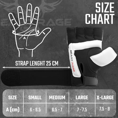 BEAST RAGE MMA Gloves Martial Arts Punch Bag Taekwondo Karate Mittens Gloves for Men and Women, Half Finger MMA Kickboxing Sparring Boxing Training Gloves