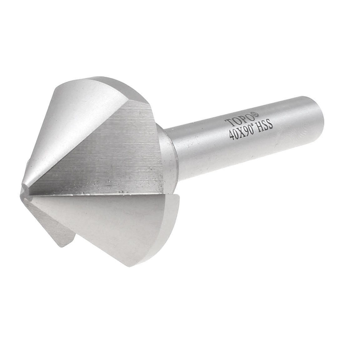 sourcingmap 12mm x 40mm 90 Degree HSS Chamfer Milling Cutter Bit Silver Tone 3 Flutes