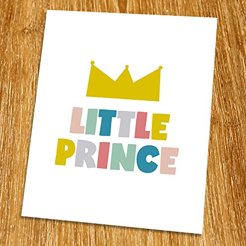 Little Prince Print (Unframed), Playroom Wall Art, Nursery Wall Decor, Kid Room Decor, Modern, Colorful, 8x10", TB-102