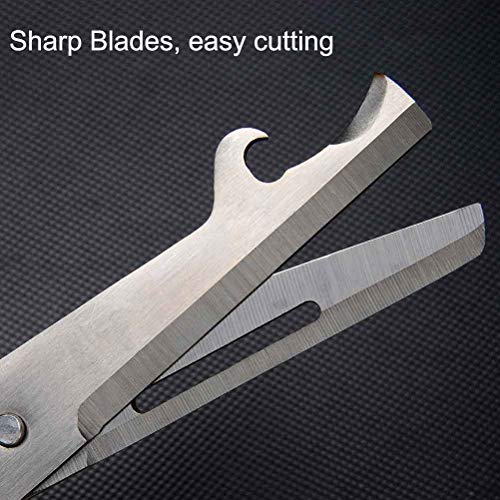 Liangery Multifunction Kitchen Scissors, Sharp Utility Cutting Scissors Shears for Chicken Meat Vegetables Fish Beef with Can Bottle Opener Stainless Steel Shaving Knife,Walnut clip Function in Orange - Thumbnail 6