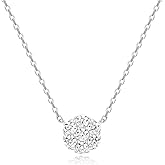 BYIA Dainty 925 Sterling Silver CZ Flower Necklaces for Women 14k Gold Floral Pendant Necklace Snowflake Charm Minimalist Diamond Simulant Jewelry Gift for Her