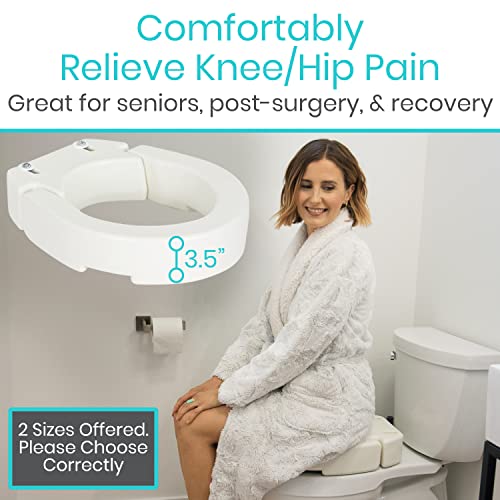 Vive Toilet Seat Riser Raised Elevated Handle (Easy Clean) for